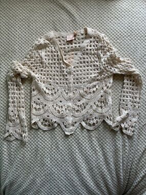 Good Luck Gem Delicate Crochet Scallop-Hem Topper Brand New with tags Size XS